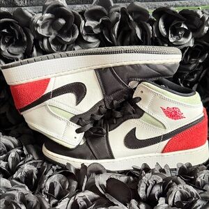 Air Jordan Kids Black and Red High-Top Sneakers